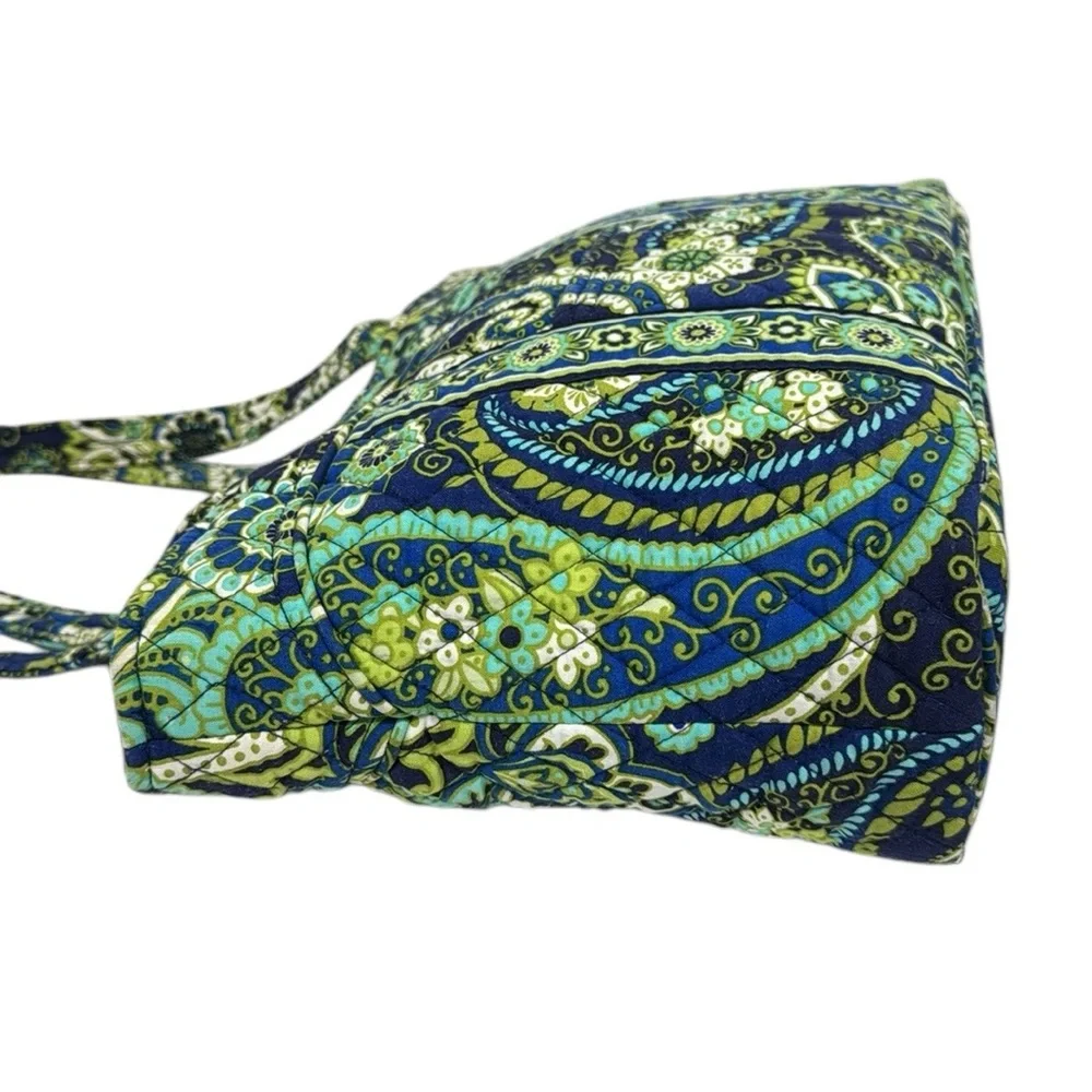 Vera Bradley Rhythm & Blues (Retired Pattern) Green Blue Floral Paisley Tote